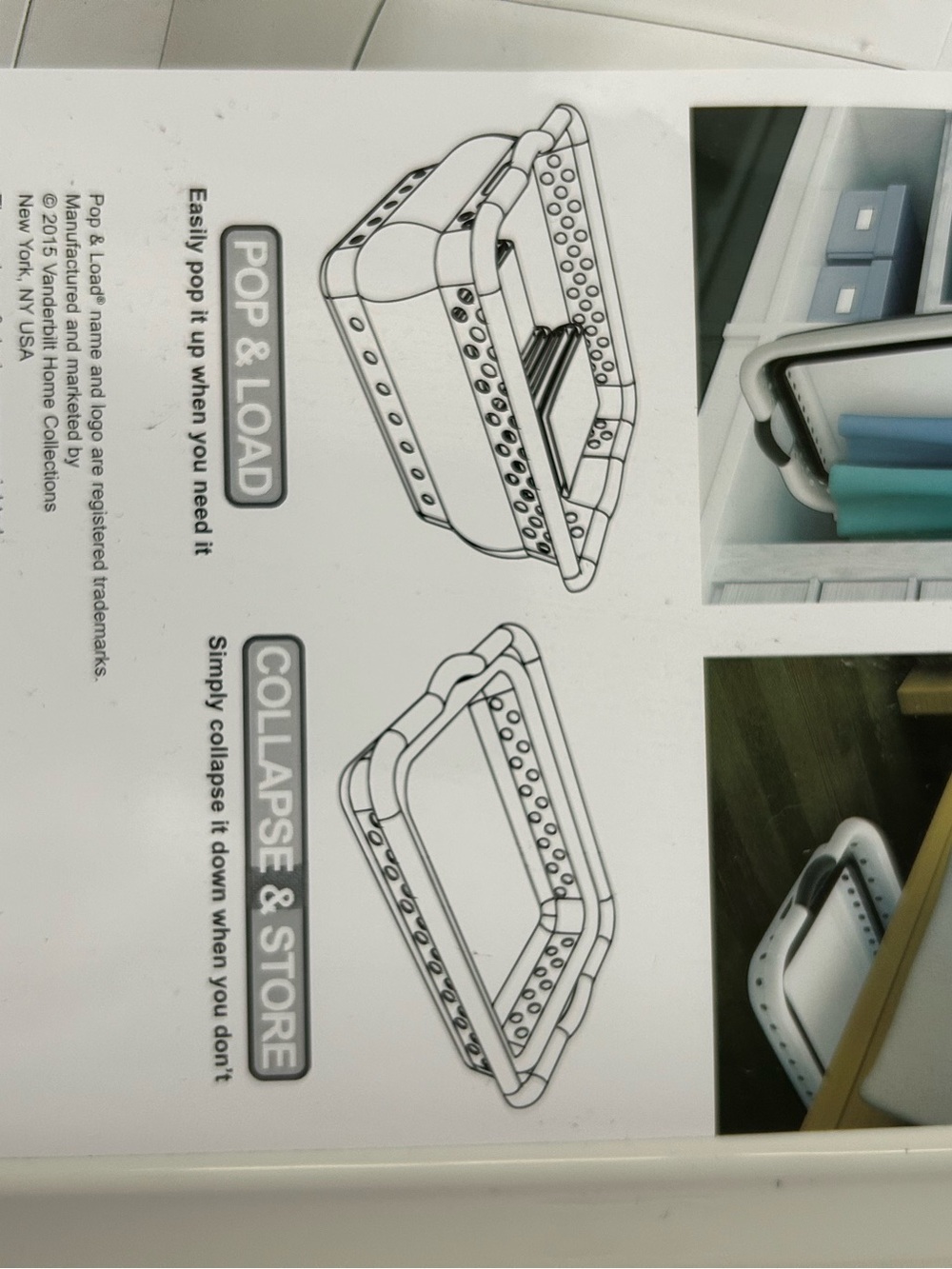 Foldable Plastic Laundry Basket - White